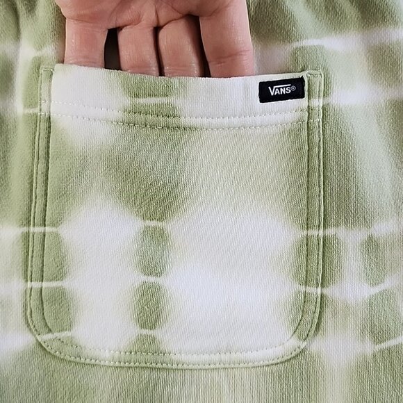 Vans 1966 Big Kids Youth Mind Fleece Short Celadon Green White Tie Dye Size XL - Picture 7 of 14